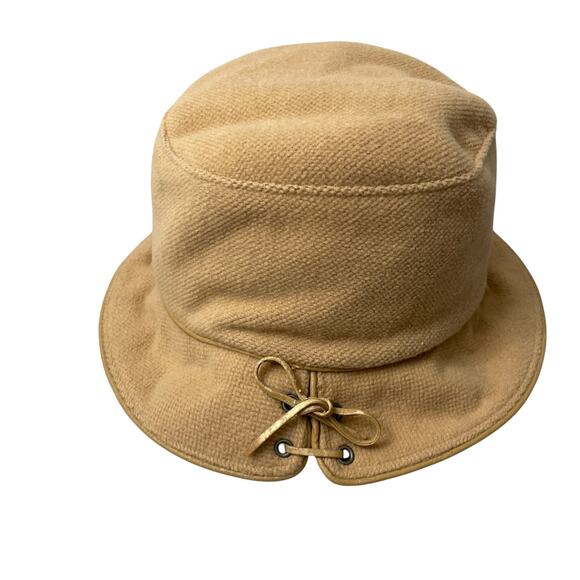 Michiko London Hat Tan Koshino Japan Size 58cm Unisex Laced Bow Lined - Picture 1 of 9